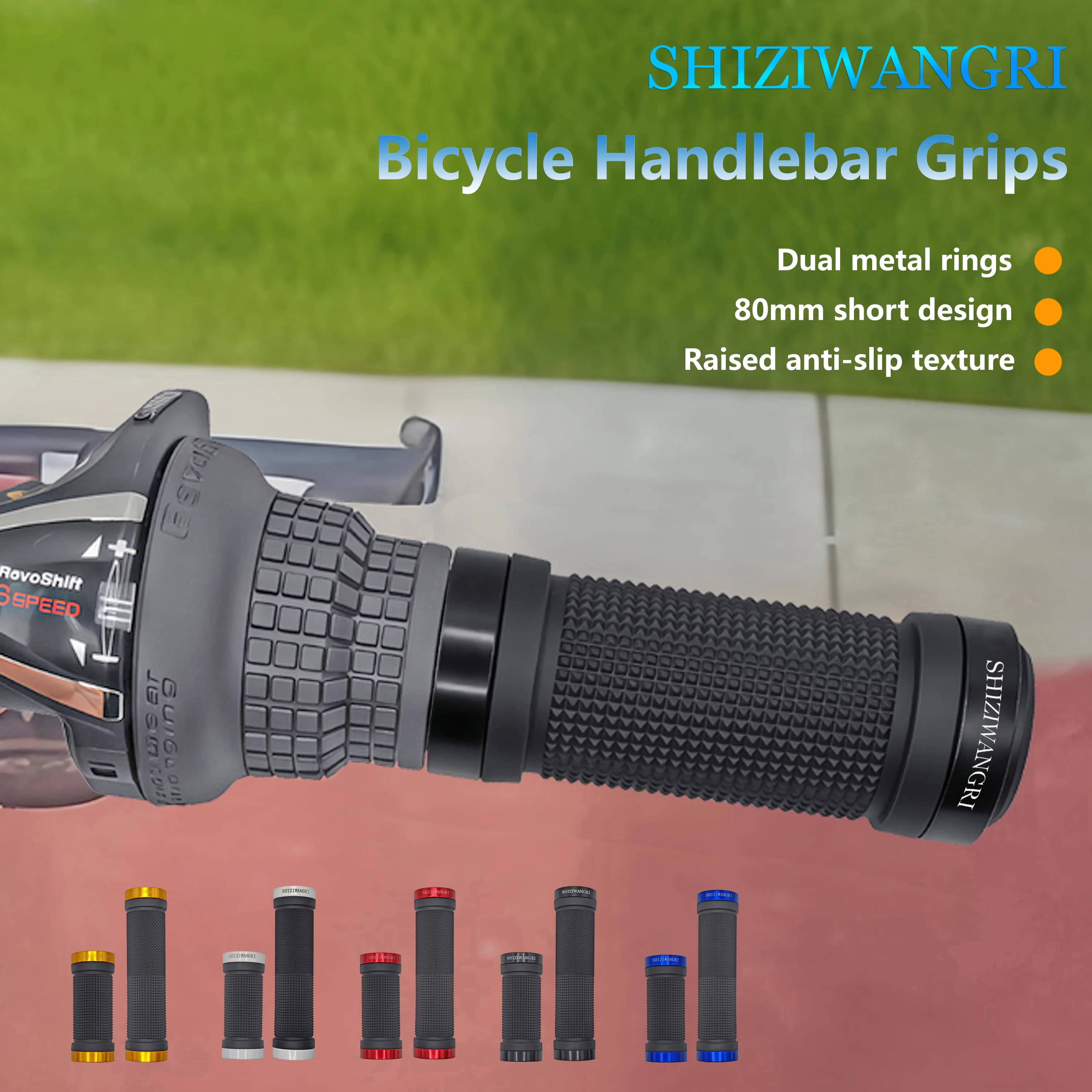 SHIZIWANGRI MTB Ergonomic Knobs Long / Short Bike High Quality Rubber Handlebar Anti-slip Cover Rubber Bike Gloves Swivel Handle