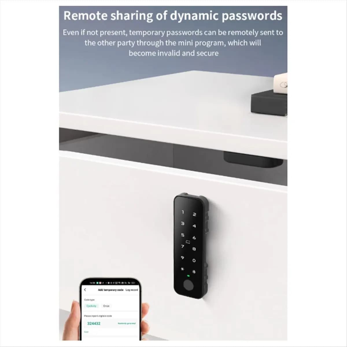 [T28C] Tuya Bluetooth Smart Wood Cabinet Fingerprint Electronic Lock App Remote Control for Furniture Drawer Locker ES285 A
