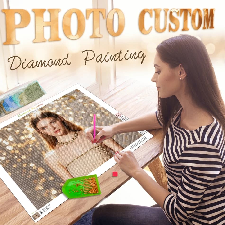 RUOPOTY Foto Pittura Diamante Personalizzata Trapano Quadrato Completo Trapano Rotondo Punto Croce Cristallo 5D Immagini Diamante Kit Fai Da Te Regali