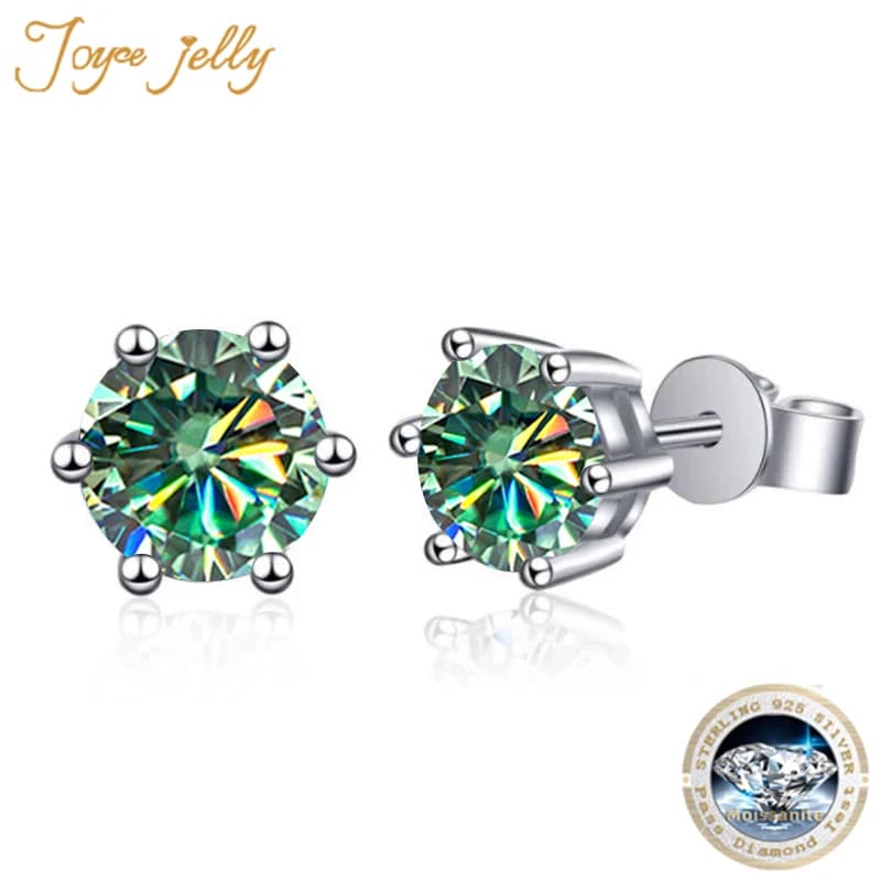 JoyceJelly S925 argento vite filo Stud Classic Six-claw 2ct un paio di orecchini Moissanite per le donne matrimonio sposa gioielleria raffinata