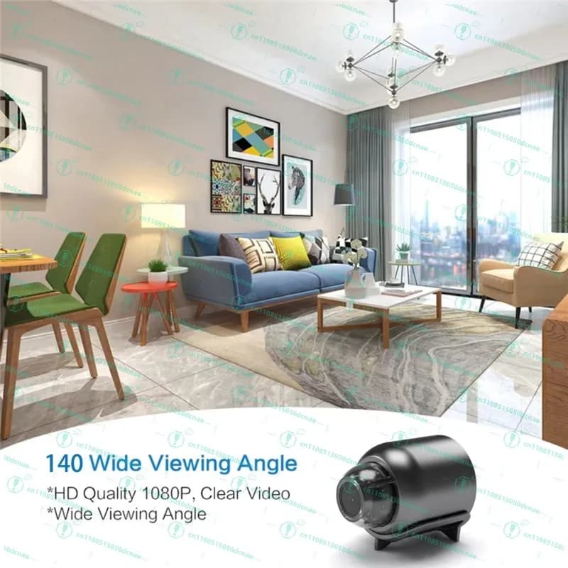 High-definition HD 1080P webcam with MicroSD, WiFi and night vision for desktop computers