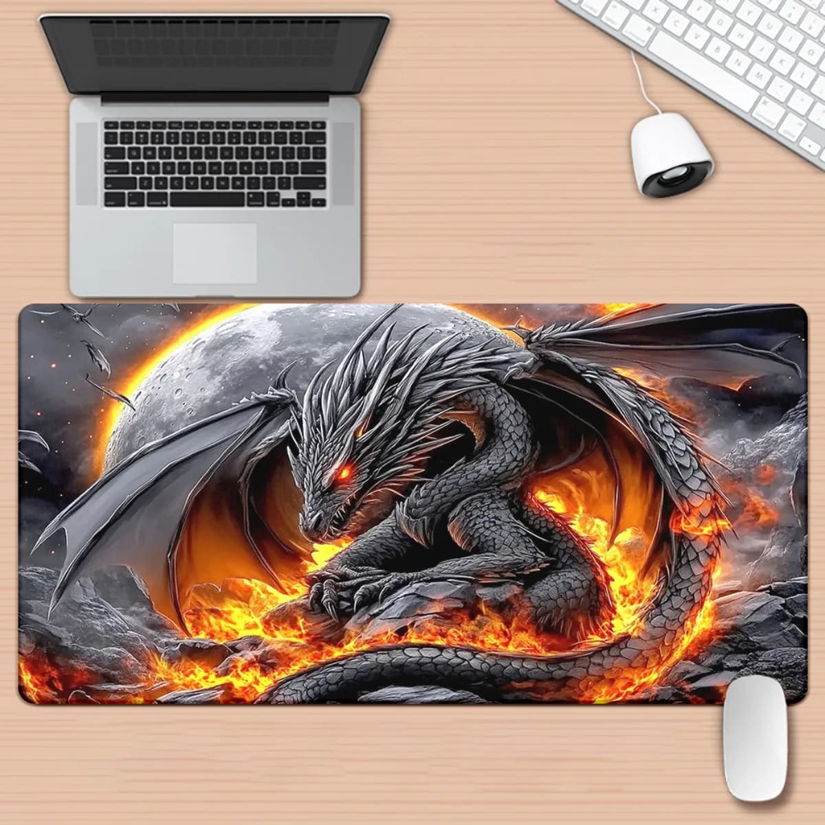 Tappetino da Scrivania per Casa e Ufficio, Mousepad da Gaming con Superficie in Tessuto, Base Antiscivolo in Gomma, Grande Tappetino per PC, Laptop e Tastiera