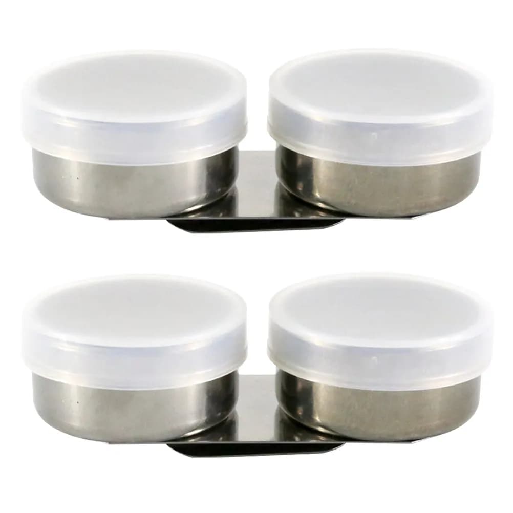 Set di 2 Contenitori Premium in Acciaio Inox e Plastica per Lavaggio Pennelli con Coperchio, Vasche per Miscelazione Colori per Forniture da Pittura e Pulizia Pennelli