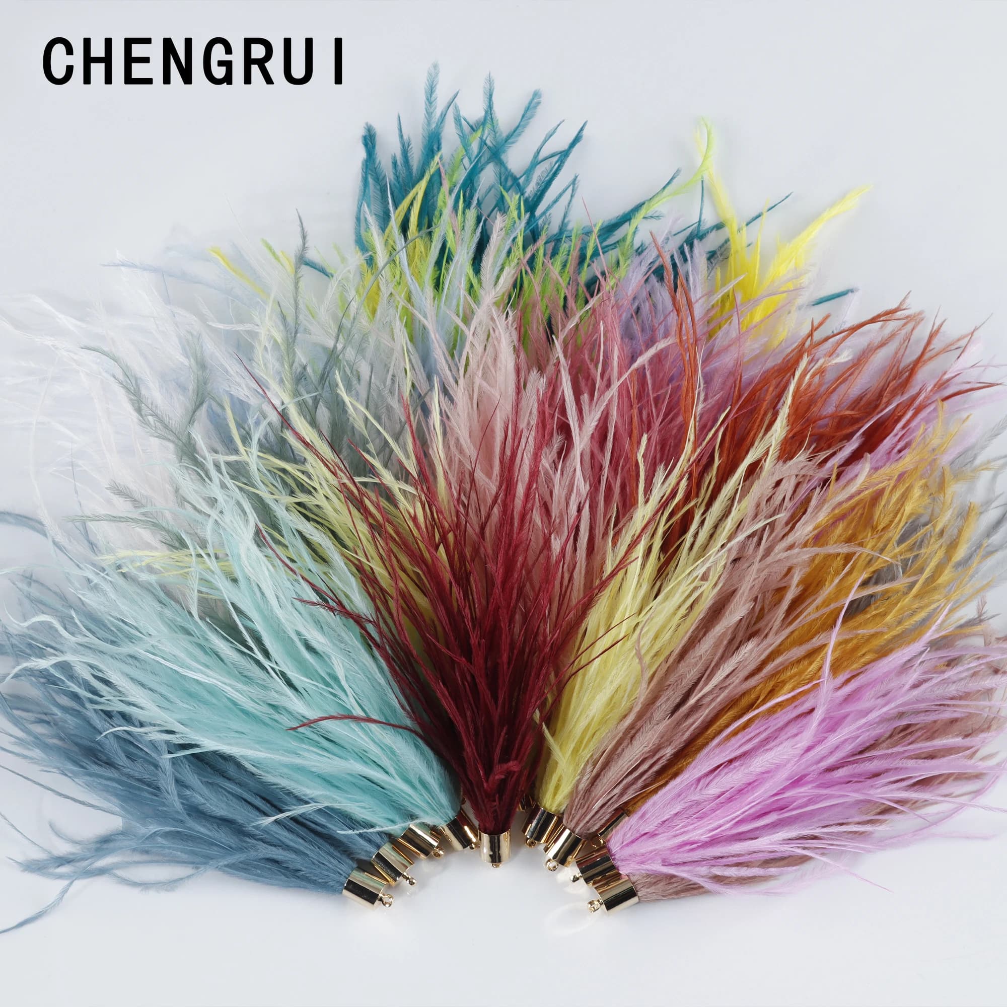 CHENGRUI piuma naturale, accessori gioielli, MA32, pendenti orecchino fai da te, orecchini piuma, nappa piuma, 2 pz/borsa