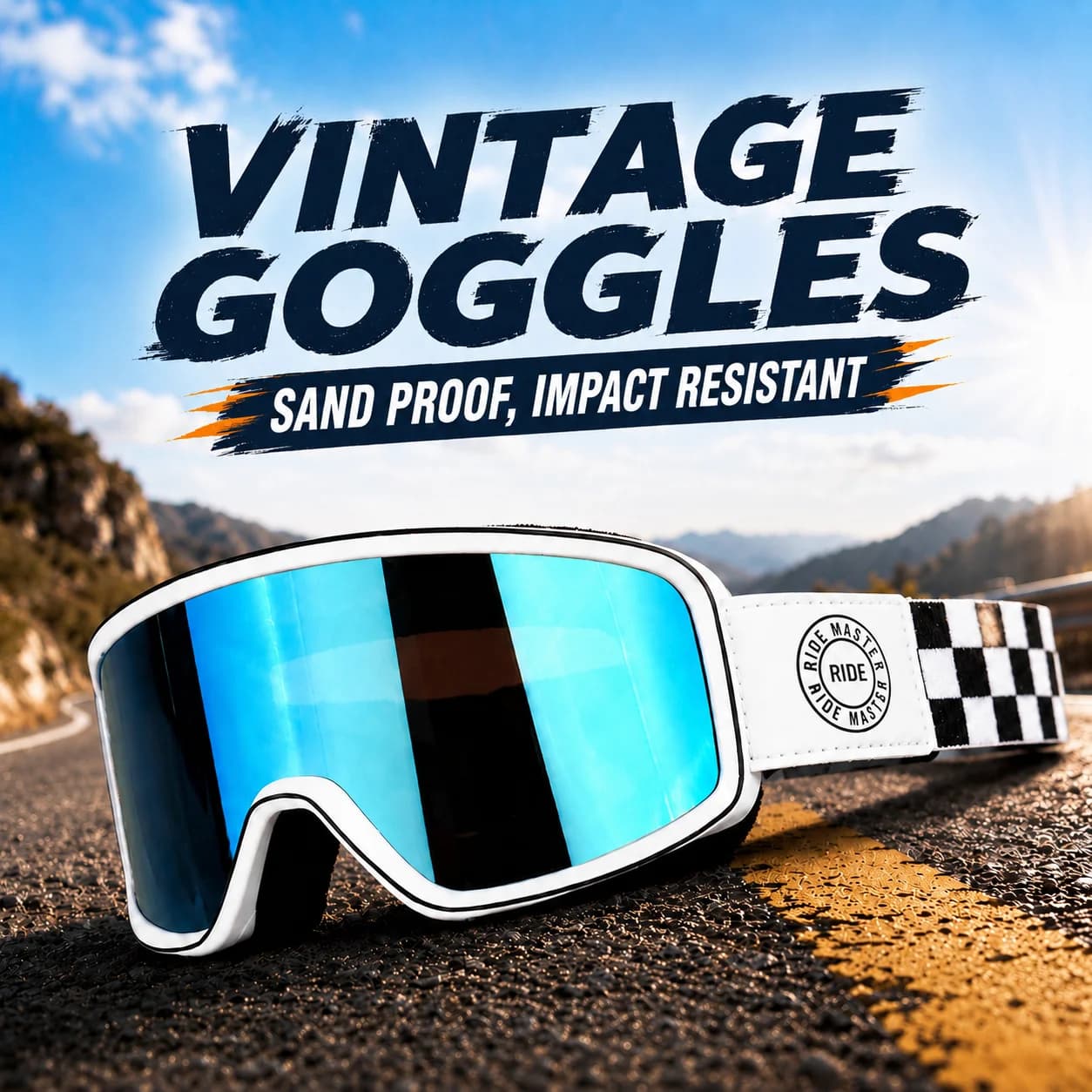 NEWEST Motorcycle Retro Goggles Skiing Glasses Outdoors Motocross Sunglasses Helmet Riding Racing Cafe Racing Mountain Bike ATV