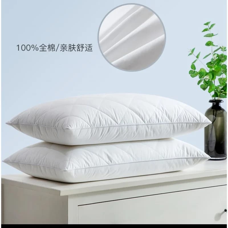 Cuscino in cotone di classe A, bianco, per hotel a cinque stelle e uso domestico, per adulti, con protezione per il collo, spedizione diretta, 1 pezzo, cuscino basso per letto.