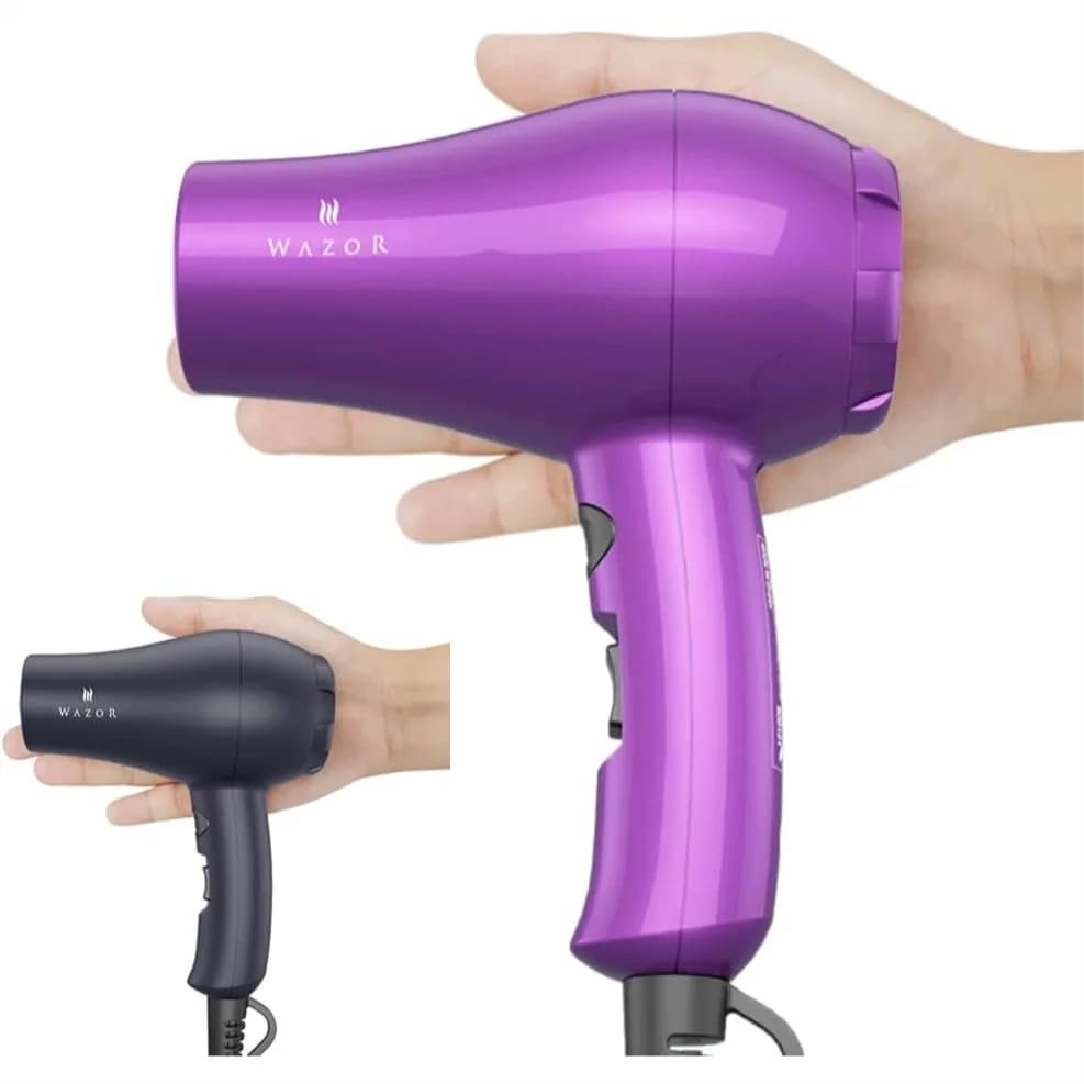 Mini Asciugacapelli Leggero per Pittura a Pennello e Viaggi in Camper, 1000W Ionico con Funzione Cool Shot e Concentratore