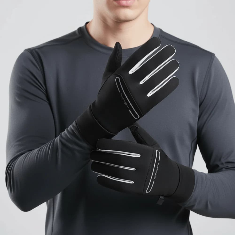 Guanti caldi invernali comodi in tinta unita Guanti da ciclismo antiscivolo con dita intere Guanti sportivi touchscreen resistenti al freddo da donna