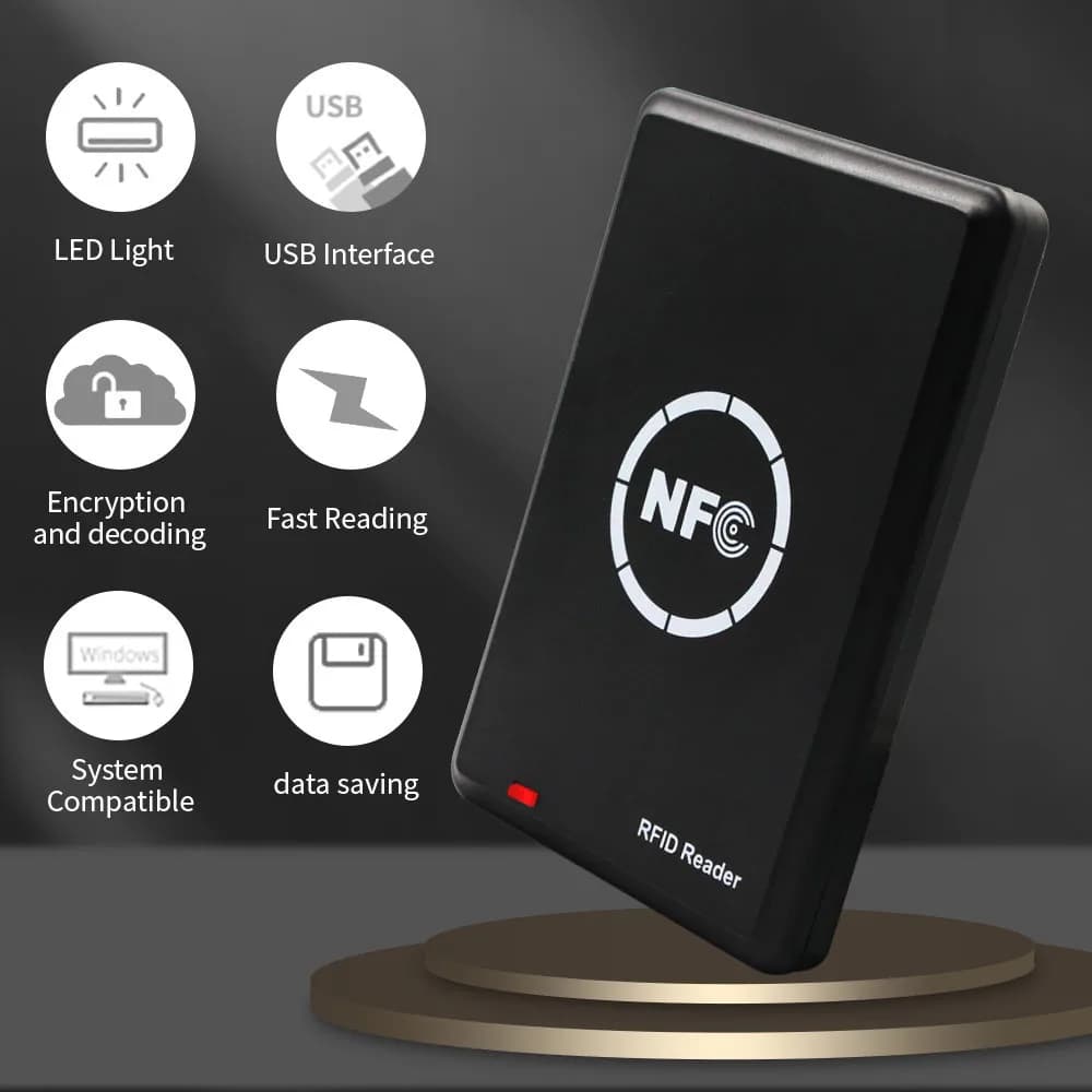 125KHZ + 13.56MHZ NFC PM4 IC/ID Duplicatore Lettore RFID Scrittore completo Funzione di decodifica Copiatrice di schede