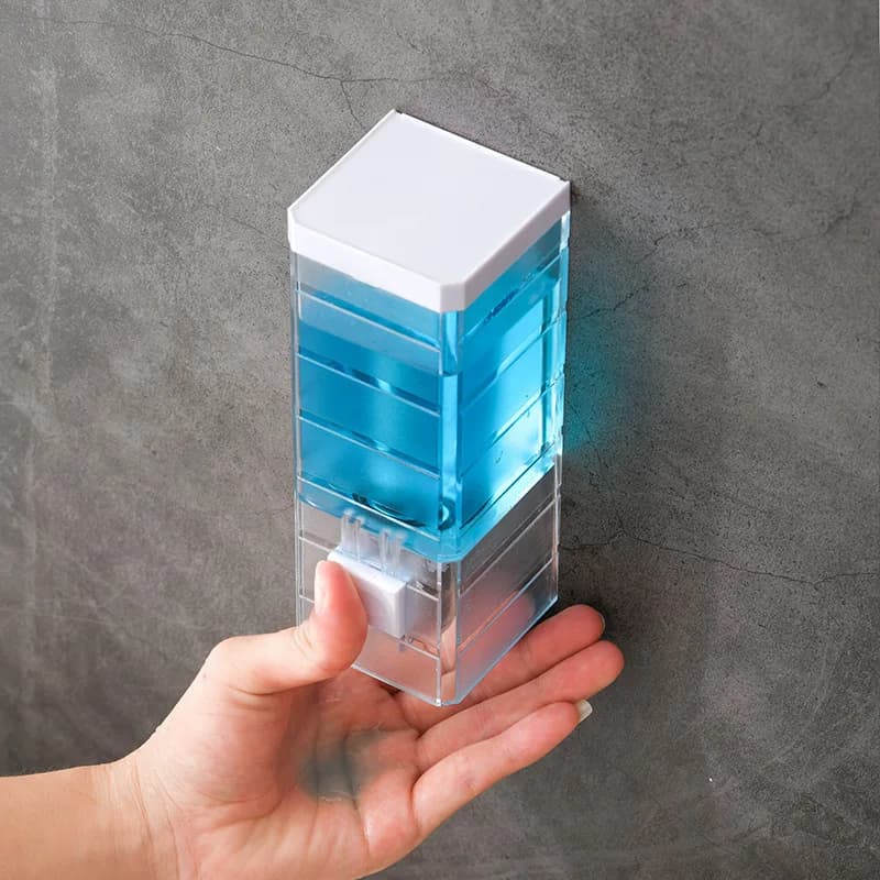 2026 Dispenser di sapone manuale trasparente per la casa, bagno, dispenser di sapone per le mani non perforato a testa singola per hotel