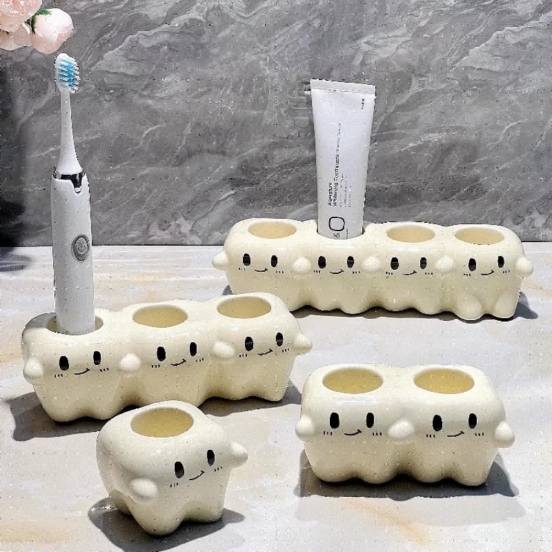 Soft Ceramic Electric Toothbrush Shelf Toothbrush Washstand Toothbrush for Home Use Brush