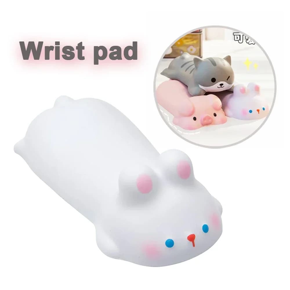 Simpatico tappetino per mouse ergonomico con cartoni animati, tappetino per mouse antiscivolo in PU con supporto per il polso, tappetino per mouse per computer, accessori per PC, ufficio e gaming.