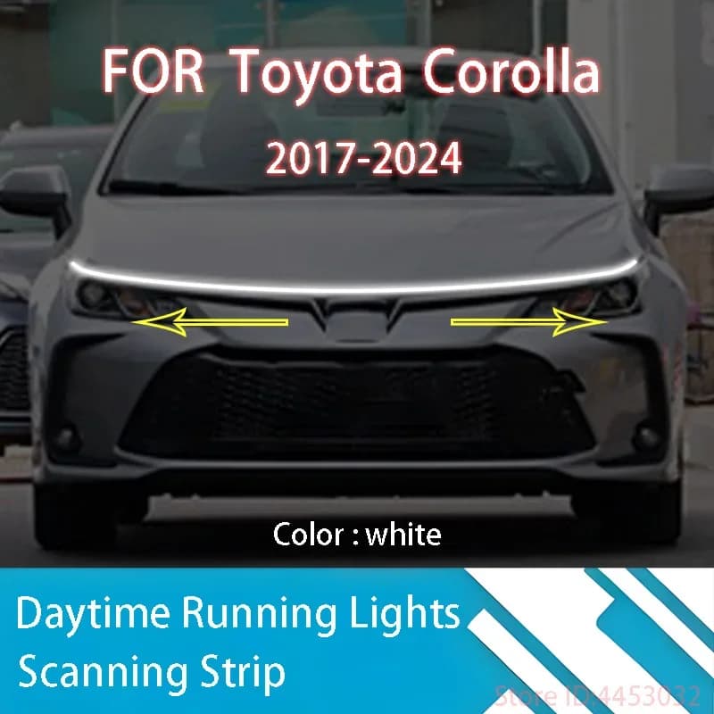 Strisce luminose per scansione DRL Start PER Toyota Corolla 2017-2024 Lampada ambientale decorativa per cofano auto 12V 59 pollici impermeabile