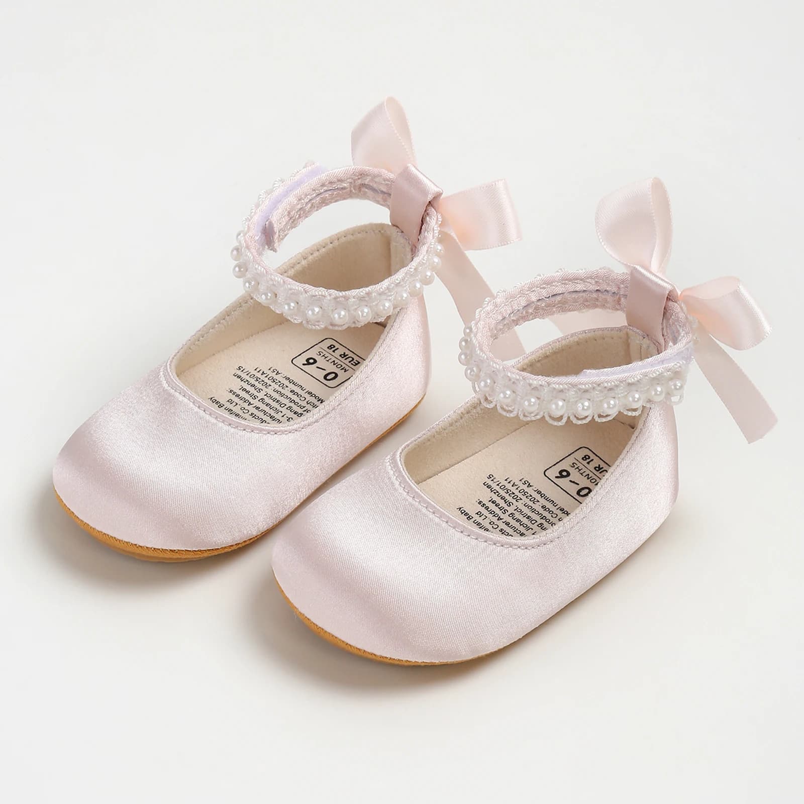 Scarpe da bambina per bambina Mary Jane, scarpe da principessa per matrimonio con perle carine, scarpe da culla per neonato antiscivolo, scarpe casual