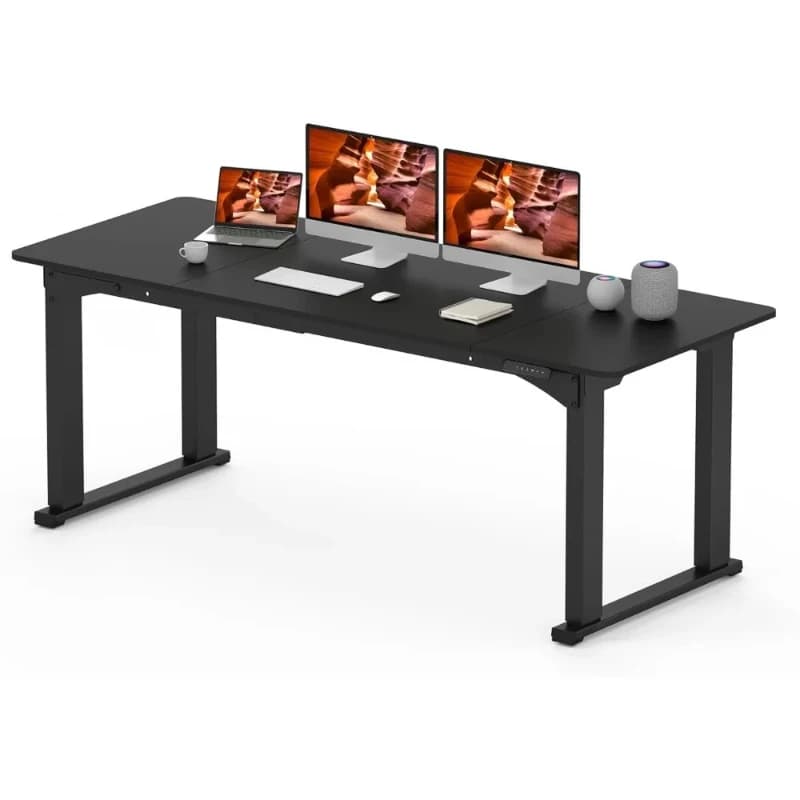 Scrivania Regolabile Elettricamente a 4 Gambe, Grande 79x31 Pollici con Pannello Aggiuntivo, Scrivania Ergonomica per Casa e Ufficio