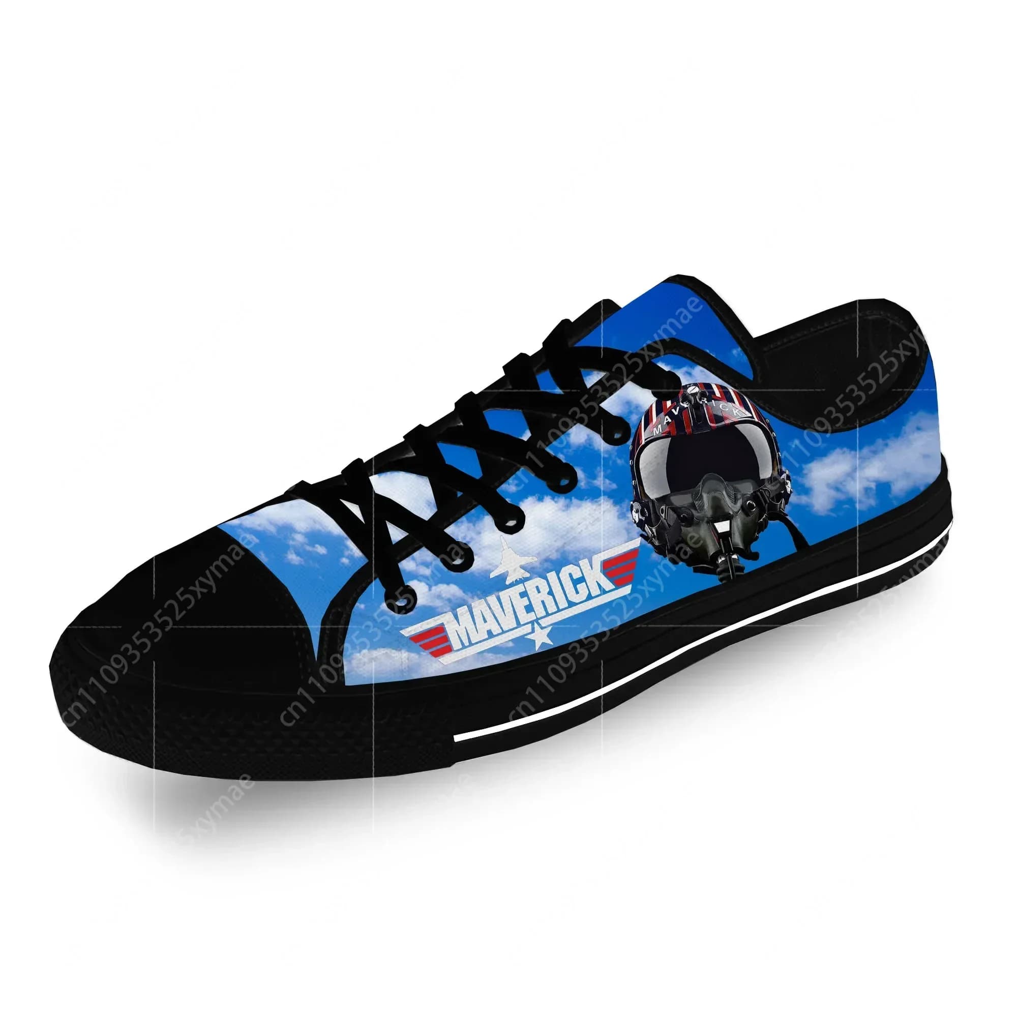 Top Gun Maverick Low Top Sneakers Scarpe casual da uomo, donna, adolescente, scarpe da corsa in tela, stampa 3D, scarpe leggere e traspiranti