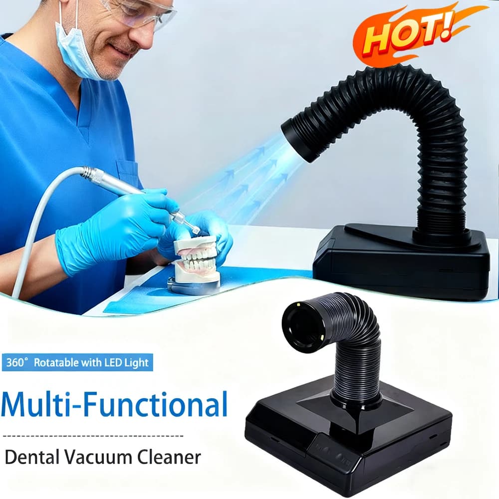 60W Dental Dust Collector Drawer Vacuum Extractor Suction Machine Rubber Retractable HA CONDUCTION The Dentist Fan Table Lab equipmet