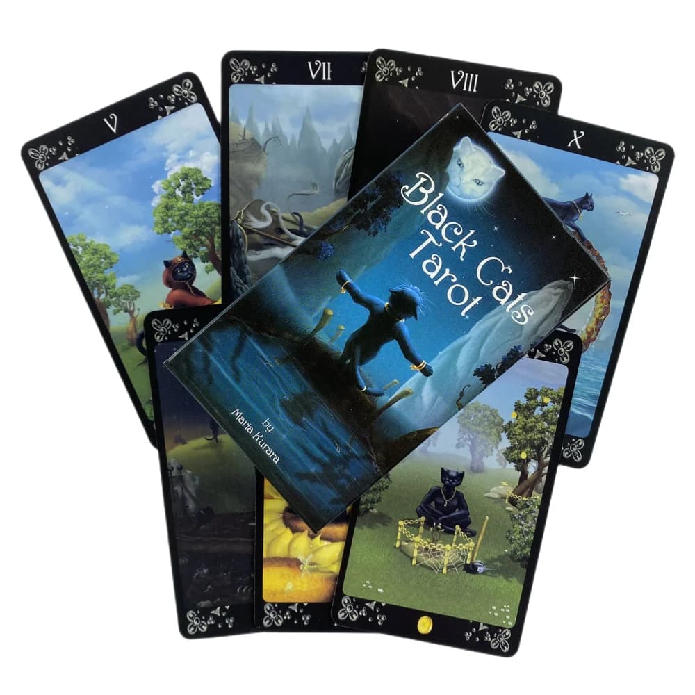Black Cats tarocchi mazzo di divinazione versioni inglesi edizione Oracle Board Playing Game For Party