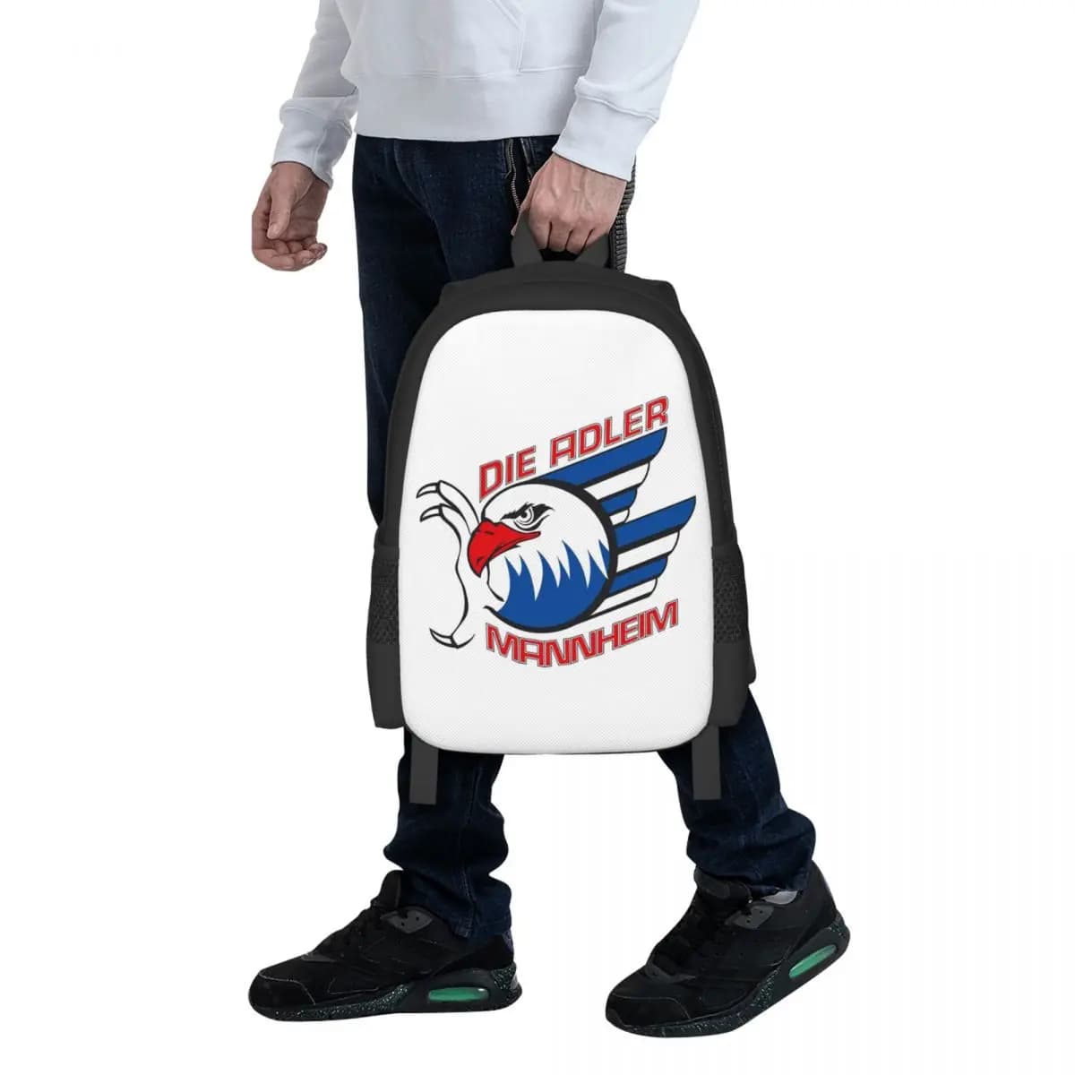 Adler Mannheim Hockey Zaino per studenti, borsa da scuola, zaino da viaggio per escursionismo, per uomo e donna, borsa a tracolla alla moda