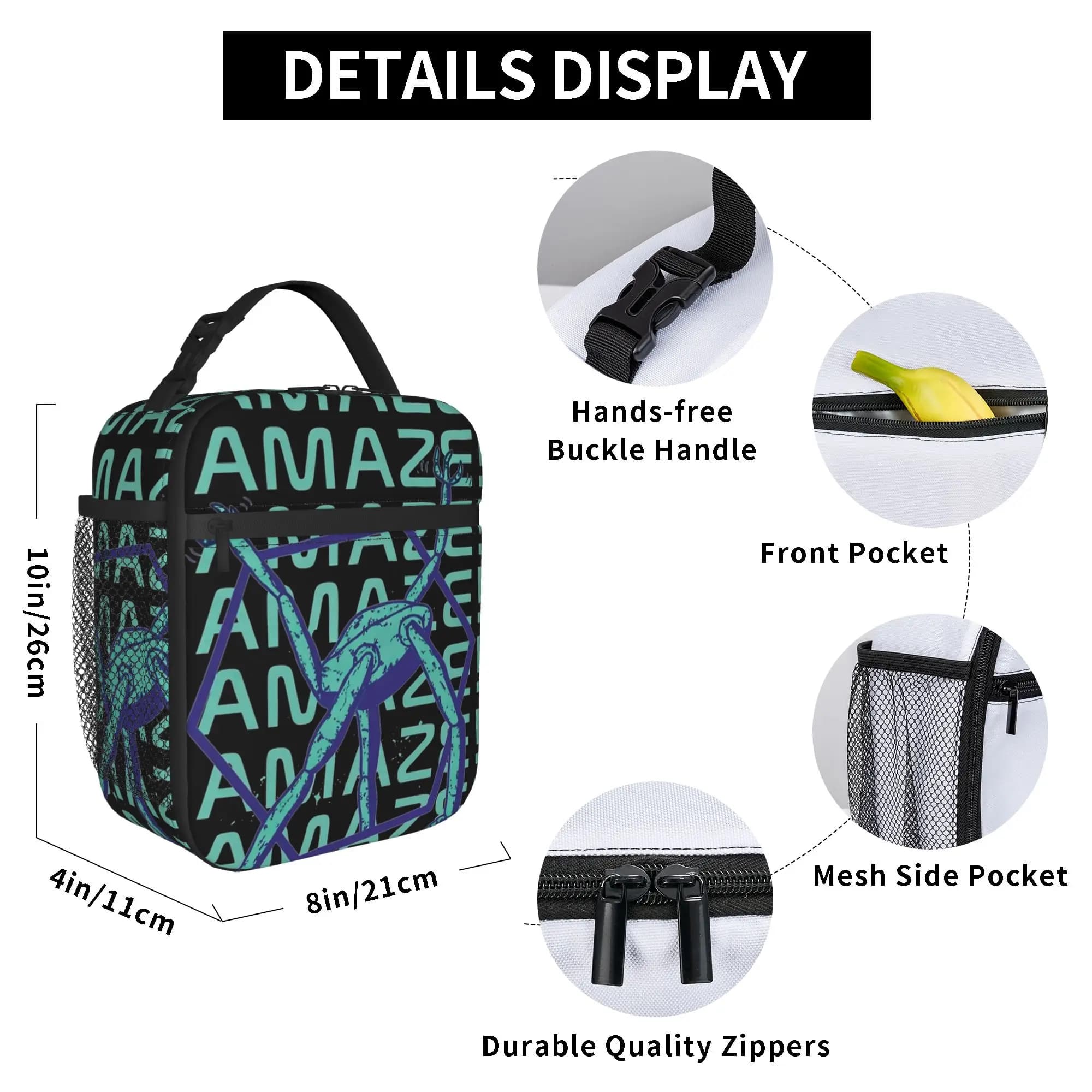 Rockys AMAZE Project Hail Mary Thermal Insulated Lunch Bag for Office Portable Food Container Bags Cooler Thermal Lunch Boxes
