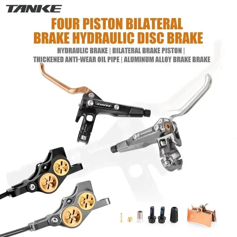 Freno a Disco Idraulico TANKE MTB a 4 Pistoni, 2200mm, Tipo Separato, Freno a Pressione d'Olio per Mountain Bike AM DH, E-bike e Bici da Strada