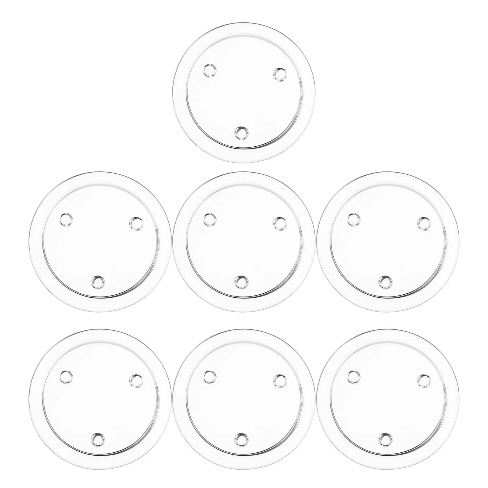 7Pcs 10Cm Transparent Round Glass Candlestick Tray for Tea Lights Votives - Stylish Flameless Candles Holder Decorative Votive
