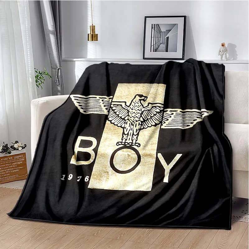 Coperta unica in stile punk britannico con logo B-BOY LONDON Eagle in flanella stampata per divano, coperta da letto decorativa