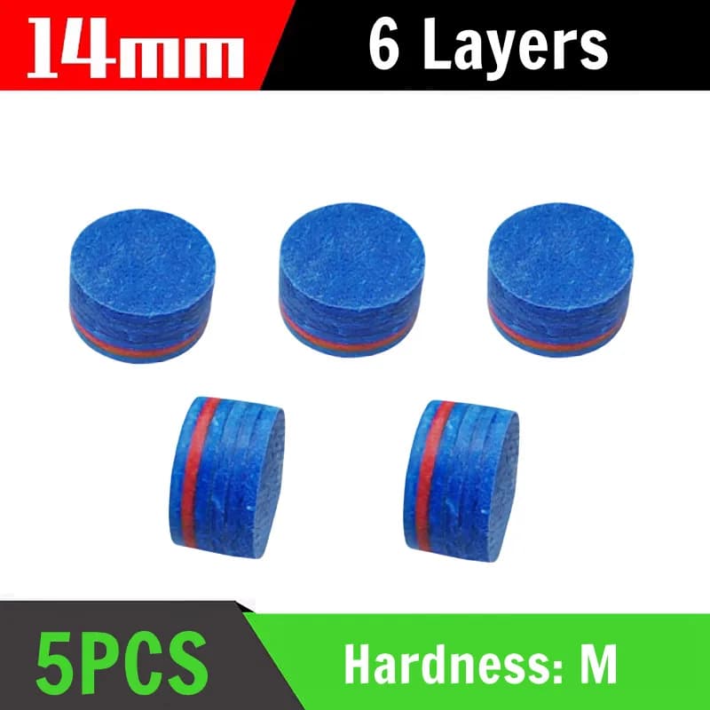 5 punte per stecche da biliardo da 14 mm, 6 strati, durezza M, per accessori per stecche da biliardo Tako