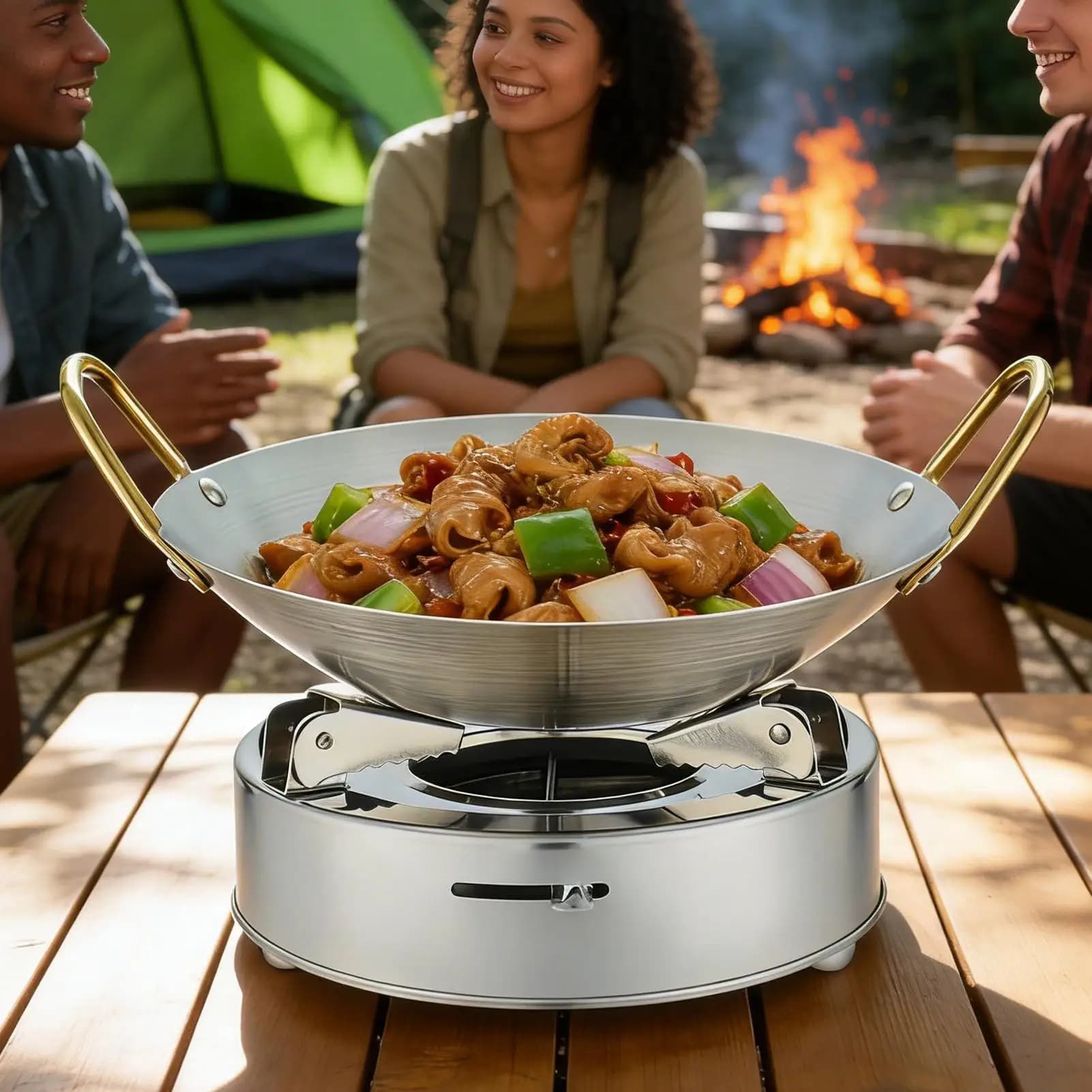 Alcohol Stove Portable for Camping, Spirit Burner with Pentola for Camping, Hiking, Travellers, Fishermen, Backpacking