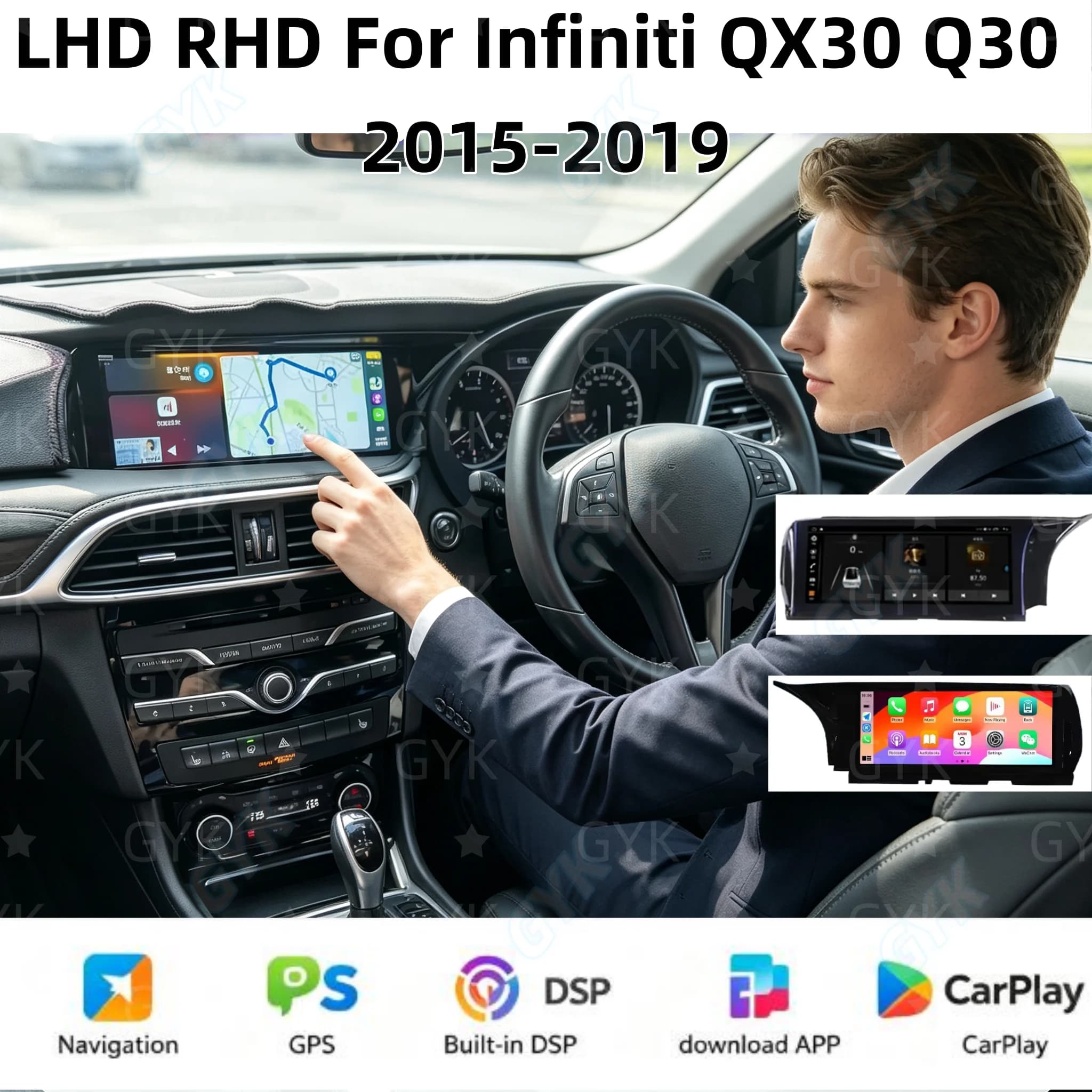 10.25inch Android15 Car Radio For Infiniti QX30 Q30 2015-2019 Carplay Multimedia Video Player Stereo GPS Bluetooth Navigation 4G