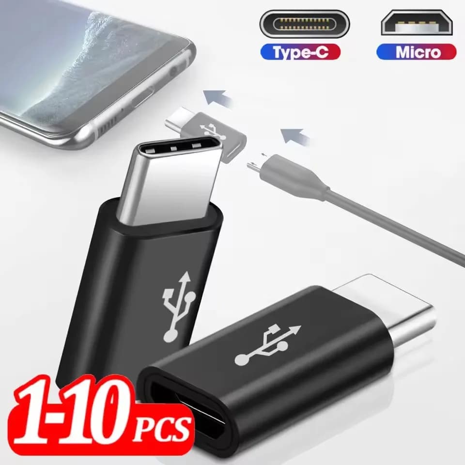 10/1Pcs Type C Male To Micro USB Female Adapter Support Charging Data Transmission USB C Converters for MacBook Tablets Laptop