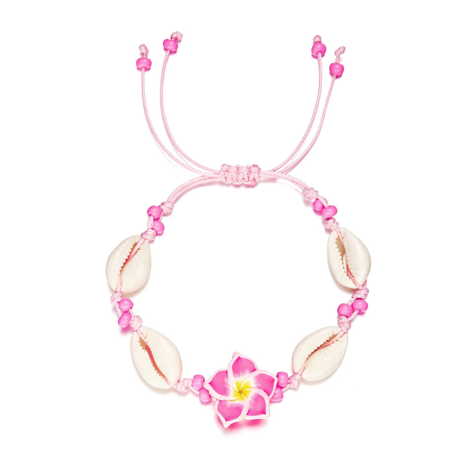 Luau Accessories Lovely Anklet Hawaiian Plumeria Bracelet Beaded Tropical Flower Bracelet For Beach Parties Hawaii Trip