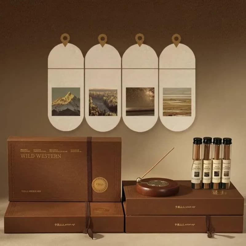 Linea di Confezionamento di Quattro Aromi, Scatola Regalo di Incenso per Casa, Ufficio, Meditazione, Aromaterapia Duratura, Purificazione Lenitiva, Aiuto per il Sonno
