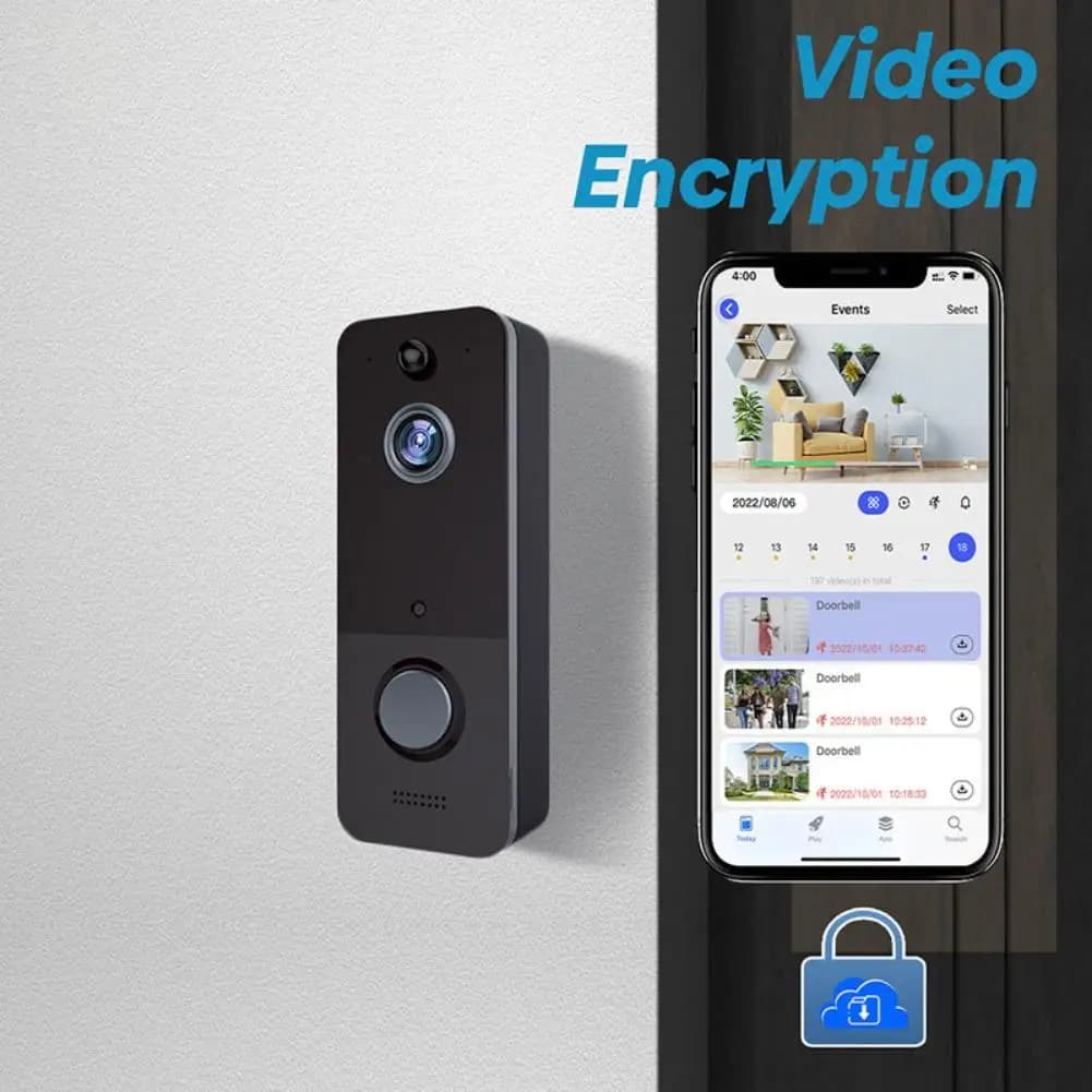 Videocitofono WiFi Campanello per porta Telecamera esterna Wireless Smart Home Security Campanello Telecamera Rilevazione movimento Campanello WiFi audio bidirezionale