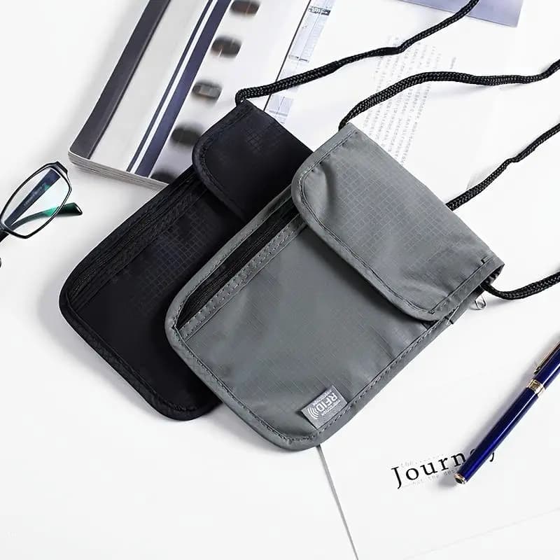 Portadocumenti da Viaggio 1 Pezzo, Borsa Impermeabile in Nylon, Portafoglio da Collo per Denaro, Documenti, Carte e Passaporto