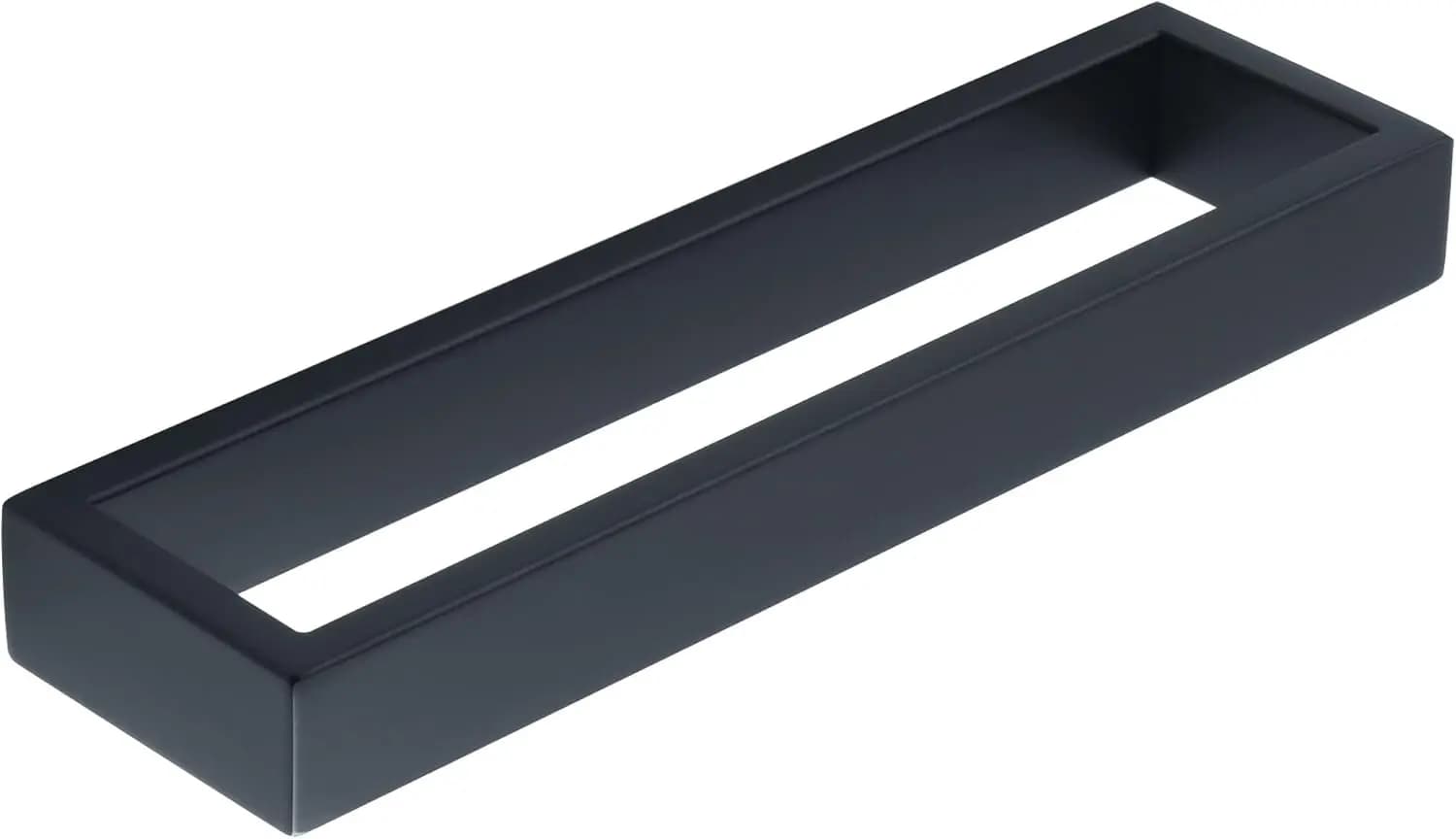 Portasciugamani Nero Opaco, Anello Portasciugamani da Parete 25 cm, Quadrato in Acciaio Inox SUS304 per Bagno
