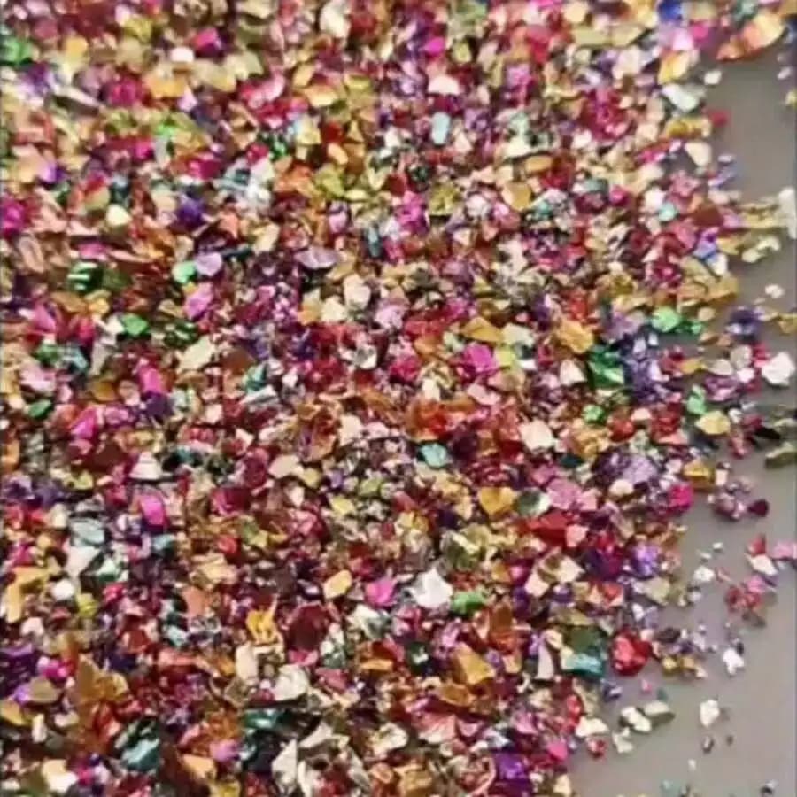100g di frammenti di vetro irregolari da 1-4 mm, 20 colori per artigianato in resina, nail art, gioielli, decorazioni per la casa