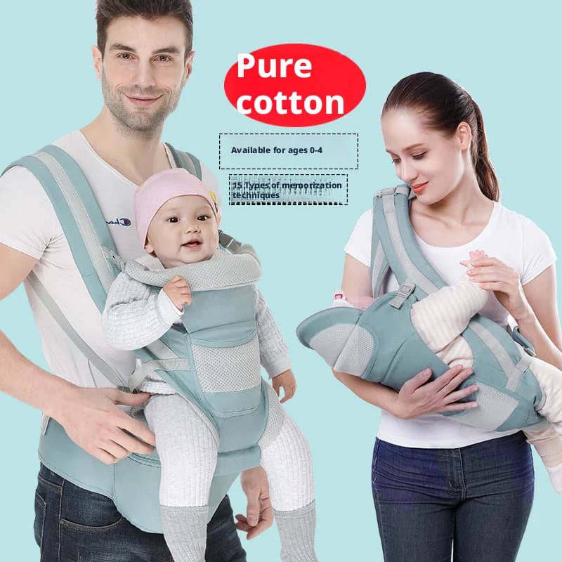 Multi - functional Baby Waist Stool Carrier, Back Wearable Horizontal Hold Design, Foldable Storage for Infants