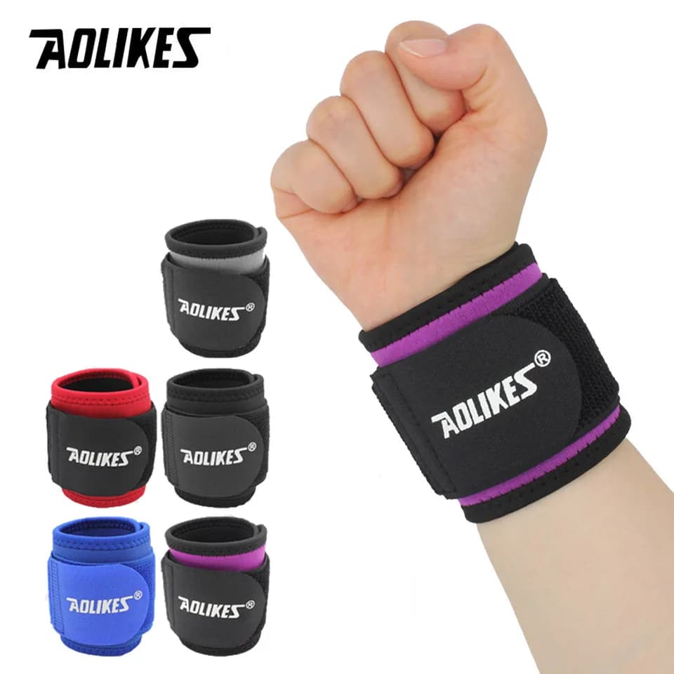 AOLIKES 1 pz tutore di supporto per polso regolabile cinturino di marca per uomo e donna palestra Wrestle protezione sportiva professionale da polso