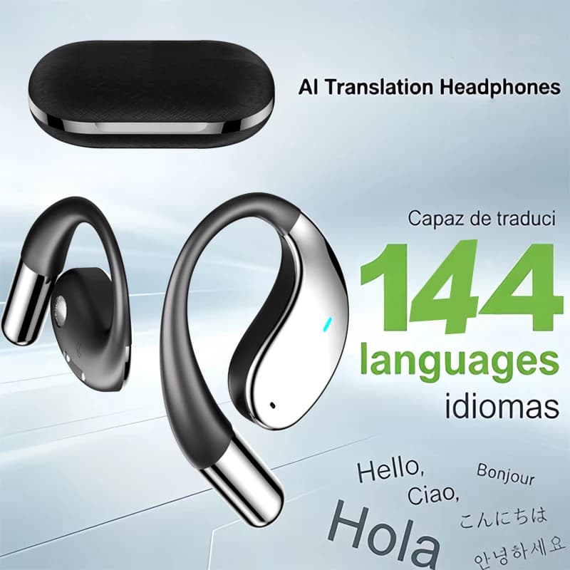 3-in-1 AI Translator Earbuds Real-Time Translation Device 144 Language Translation Earphones Bluetooth-Compatible 5.4 HiFi Sound