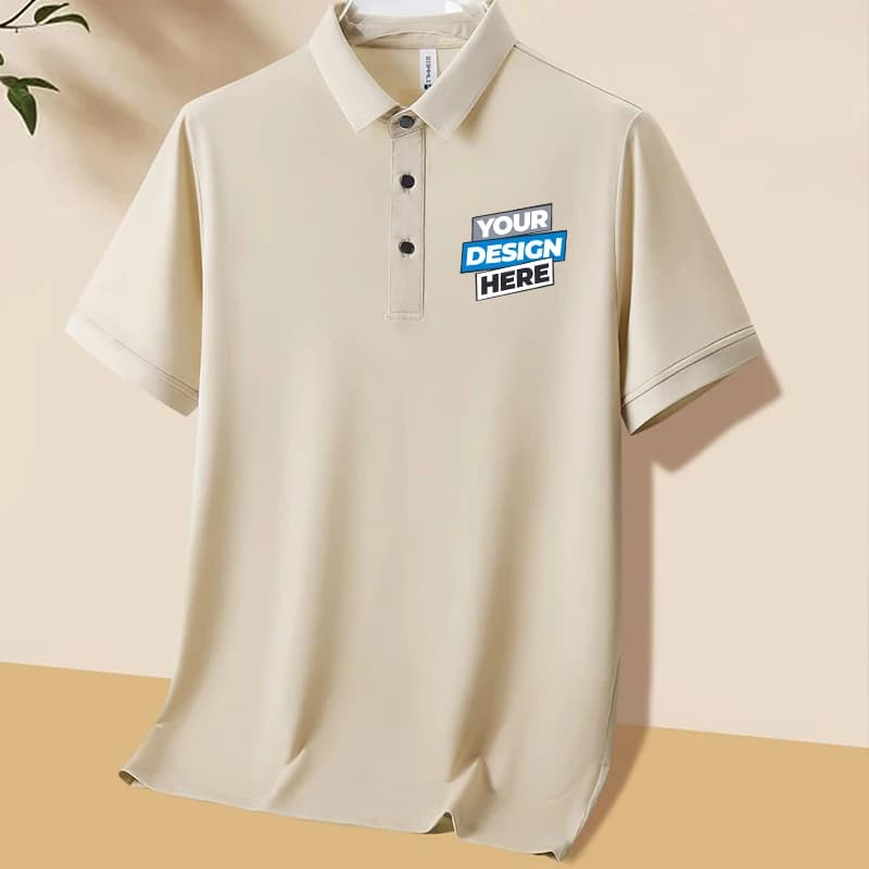 Customized LOGO Polo Shirt Custom Logo Ice Silk Polyester Polo Shirt - Unisex Sizes S-7XL, Free Printing, MOQ 1 Piece LS-1103