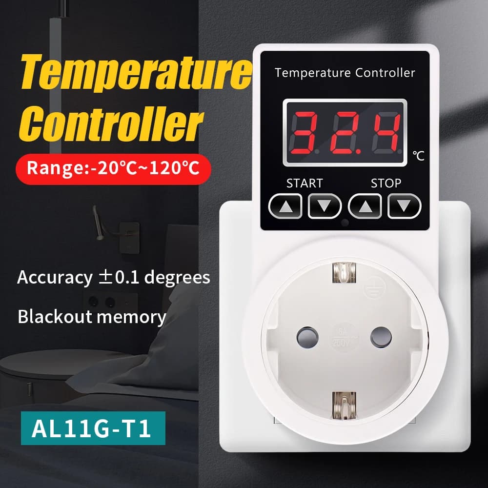 AL11G-T1 presa per regolatore di temperatura digitale AC 110-220V presa per termostato di riscaldamento presa presa EU con sensore NTC