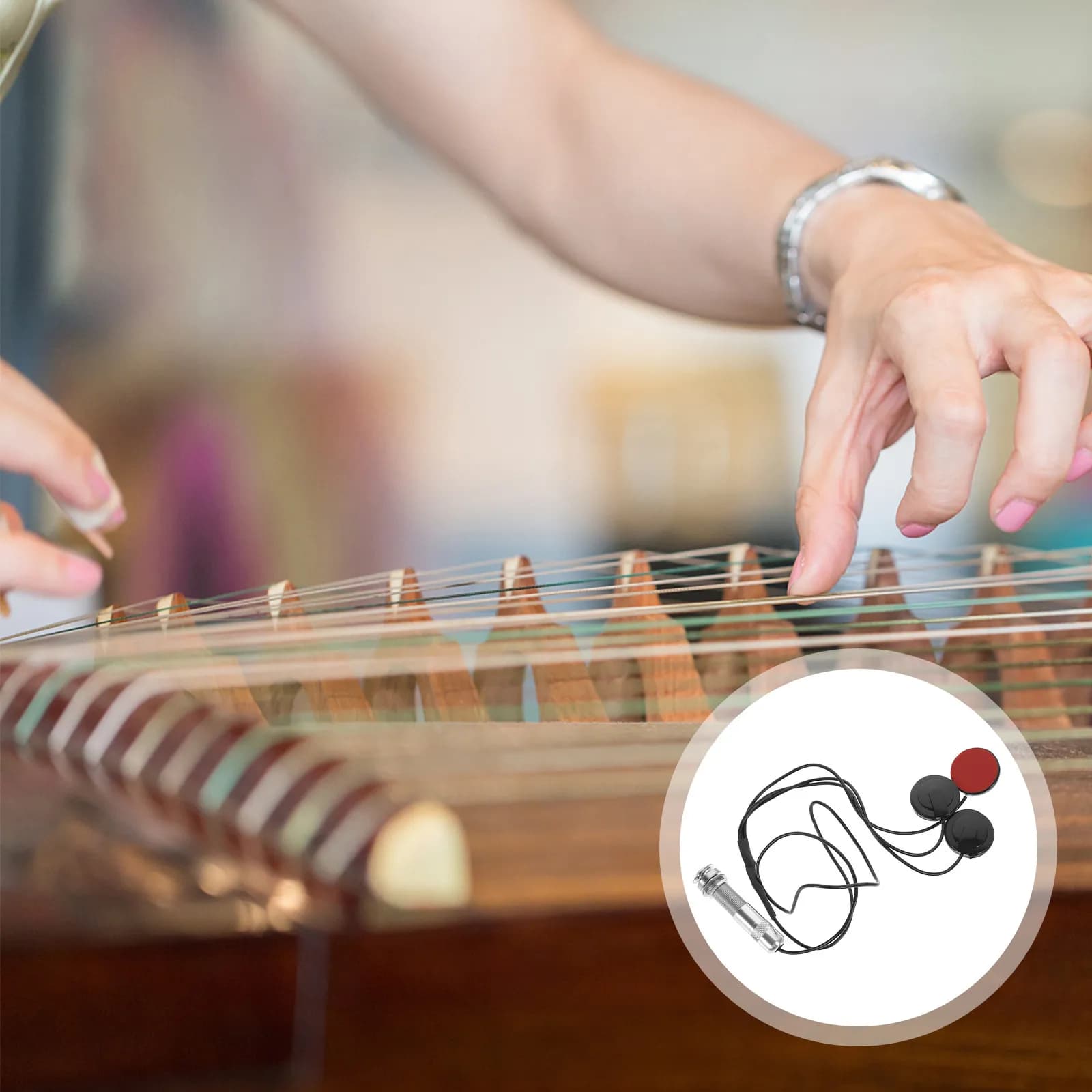 Pickup Piezo per Guzheng a Triplo Contatto, Facile Installazione, Riduzione del Rumore, Controllo del Suono per Guzheng, Chitarra, Violino, Ukulele