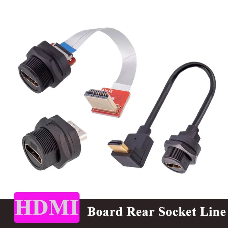 Cavo Connettore Posteriore HDMI Impermeabile 1M, Tipo PCB 4K60HZ, Presa per Scheda Madre ad Alta Definizione IP67