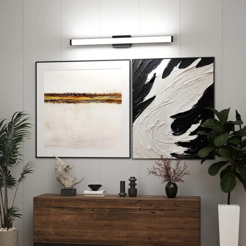 Modern LED Bathroom Vanity Light 41 Inch, Black Dimmable Wall Sconce Over Mirror, IP44 Waterproof Acrylic Linear Bar Lamp, 24W Makeup Lighting Fixture for Washroom, Dressing Table, Hallway