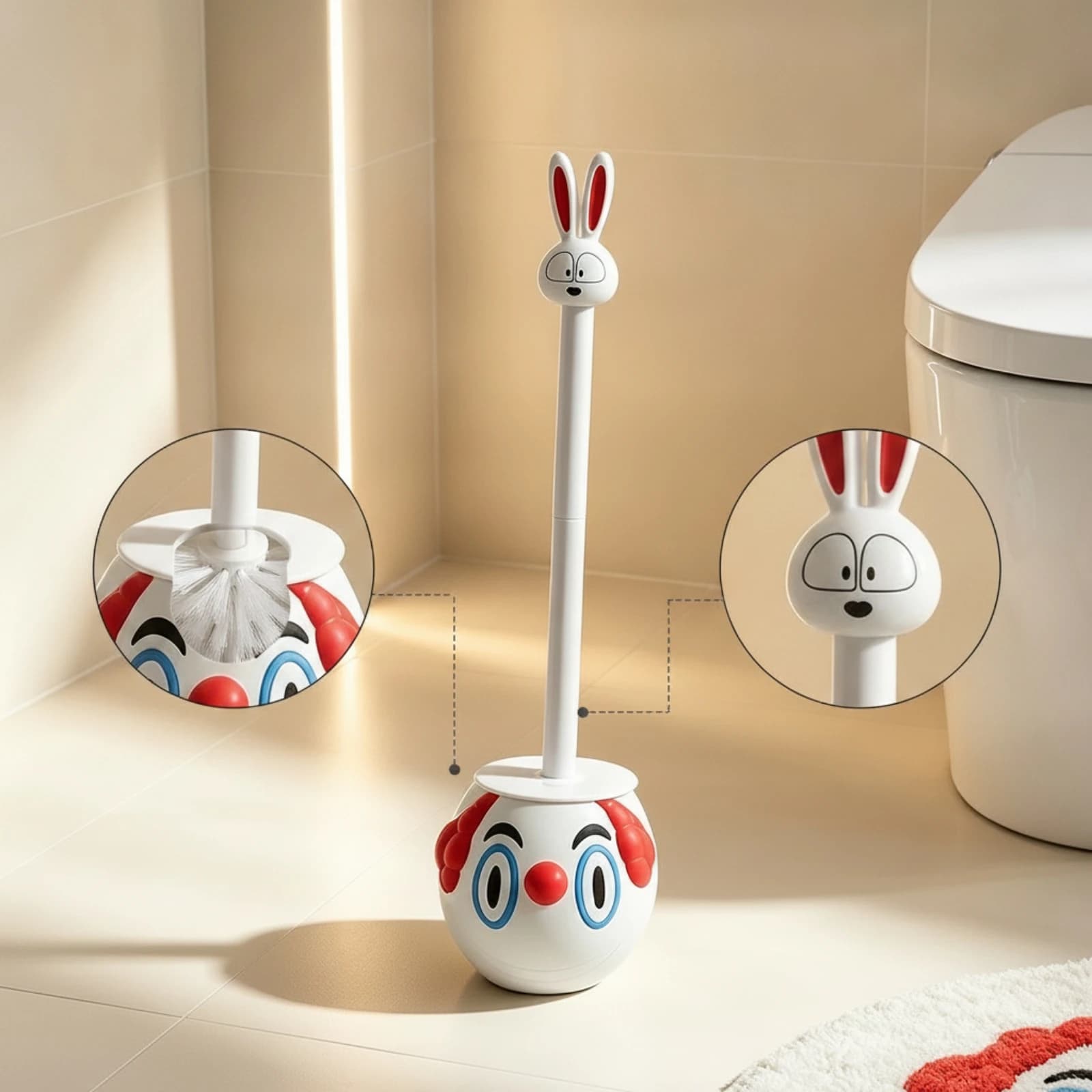 Toilet Brush with Storage Base Lightweight Toilet Brush and Holder Set Compact Space Saving for Bathroom