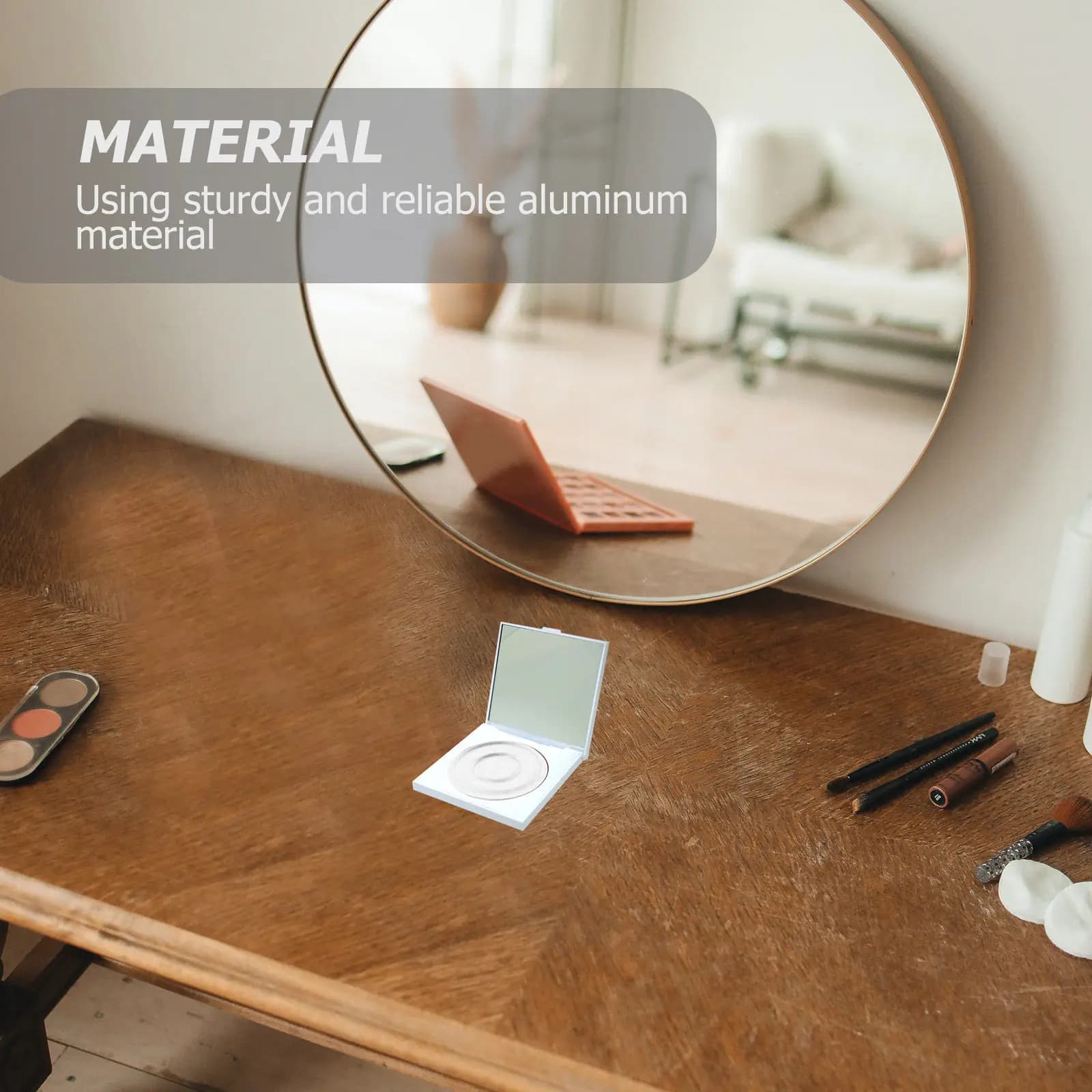 Set di 3 Contenitori in Alluminio per Ombretto, Blush, Illuminante e Rossetto, Scatola DIY per Conservazione Cosmetici