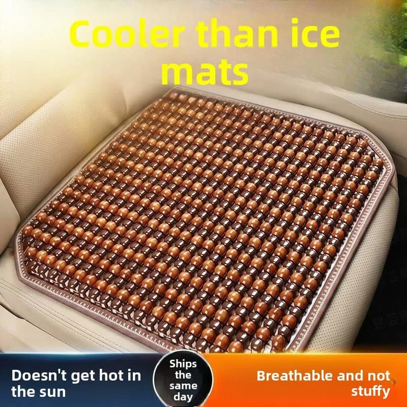 Car Cushion Summer Cool Pad Wooden Bead Car Interior Breathable Ice Cold Vehicle Pad Office Chair Square Four Seasons