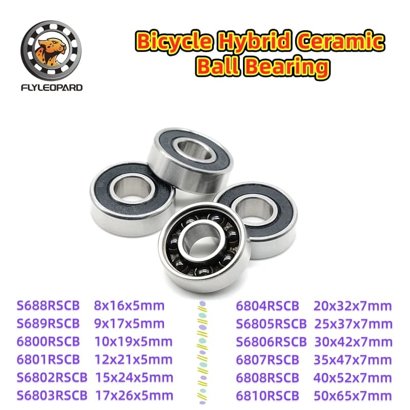 1P Ceramica ibrida 688 689 6800 6801 6802 6803 6804 6805 6806 6807 6808 6810 2RS Cuscinetto Foro 8mm 9mm 10mm 12mm Cuscinetti per biciclette