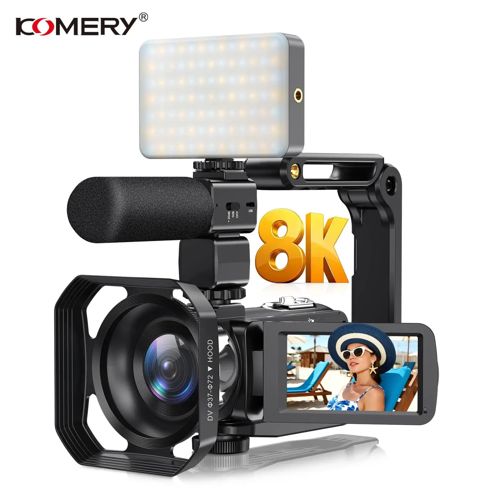 Video Camera 64MP 8K Digital Recorder Camera for infrared night vision 18X Wheel 3.0 inch Touch Screen WIFI Webcam for live streaming